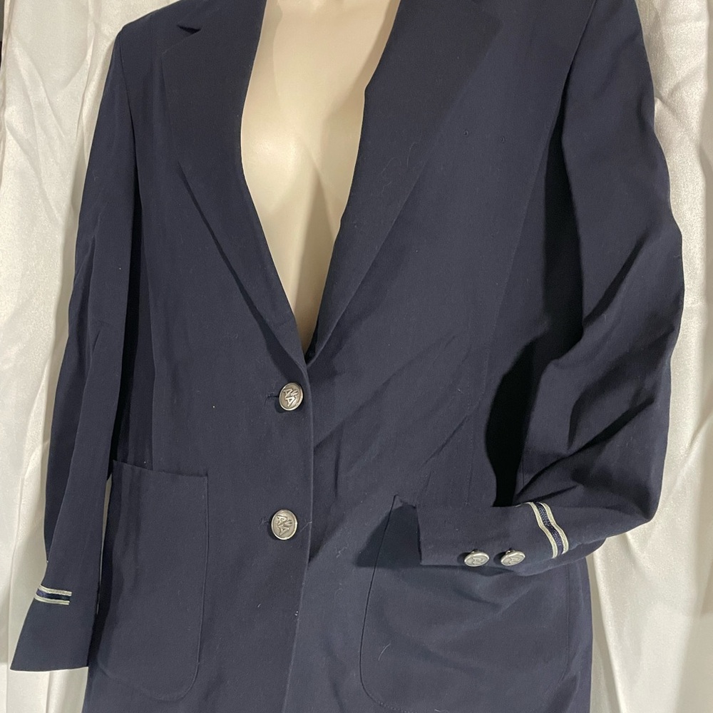 Elegant Navy Blazer with Silver Buttons